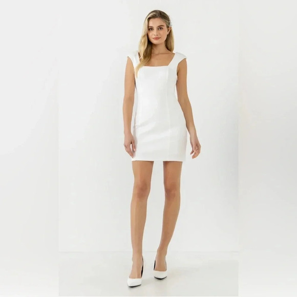NWT Anthropologie Endless Rose White Mini Dress, Square Neck, Bridel Size XS - Picture 4 of 4